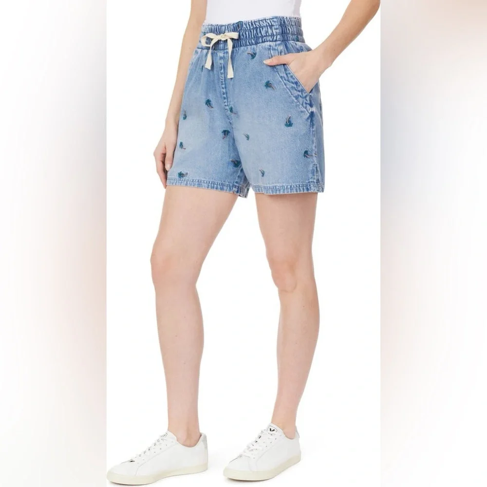 Kensie Blue Denim Shorts‎ with Drawstring